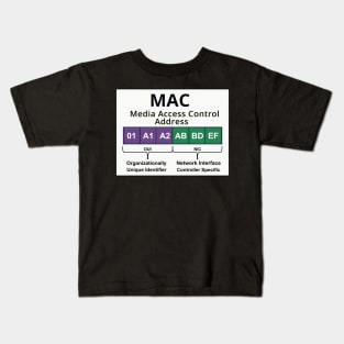 Cyber security - Hacker Networking Skills - MAC Address Layout Kids T-Shirt